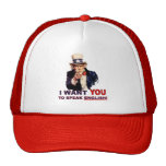 Uncle Sam WANT YOU speak english hats