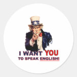 Uncle Sam WANT YOU speak english stickers