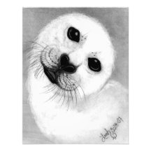 Unconditional Love Harp Seal Personalized Invitations