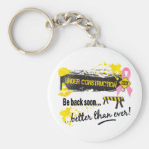 Under Construction Breast Cancer Key Chains