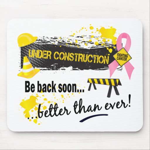 Under Construction Breast Cancer Mousemat
