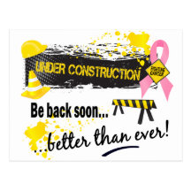 Under Construction Breast Cancer Postcards