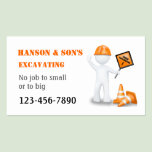 Under Construction Excavating business cards