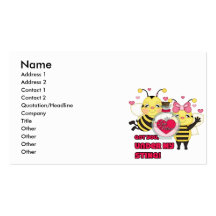 Under My Sting Funny Valentine Bees Business Card