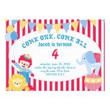 under the big top - childrens birthday custom announcements