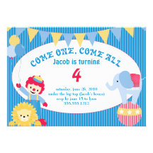 under the big top - childrens birthday personalized announcement