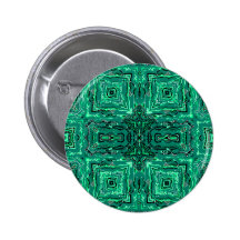 Under the Emerald Sea Kaleidoscope Pinback Button