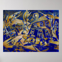Under the gold light original painting  Print