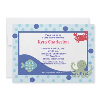 Ocean Theme Baby Shower on Invitation Is Perfect For Your Next Under The Sea Theme Baby Shower