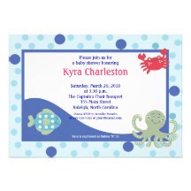Under the Sea Calypso Ocean Baby Shower 5x7 Custom Invites