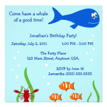 Under The Sea Children's Birthday Party Personalized Announcement