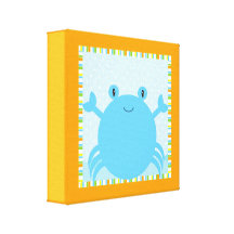 Under the Sea Crab Wrapped  Canvas Print