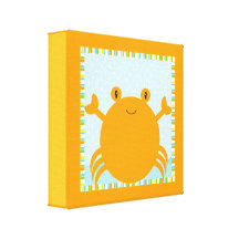 Under the Sea Crab Wrapped  Canvas Print