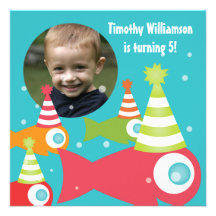 Under the Sea Fish Photo Birthday Party Invitation