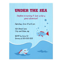 Under the sea kids birthday party invitation