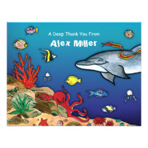 Under the Sea- Ocean Life Note Card Invitation