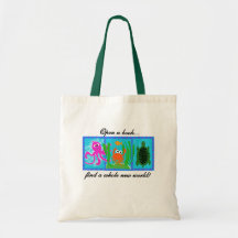 Undersea Adventure Open a Book Canvas Bag