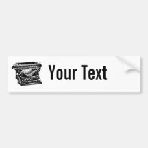 Underwood Typewriter Writer Bumper Sticker