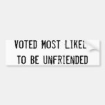 Unfriend Bumper Sticker