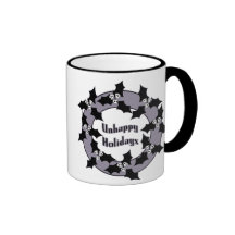 Unhappy Holiday Wreath Coffee Mugs