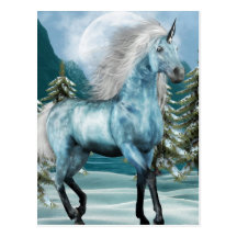 Unicorn in Moonlight Postcard