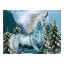Unicorn in Moonlight Postcard