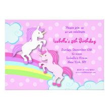 Unicorn Little Pony Birthday Party Invitations