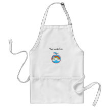 Unicorn on rainbow in apple aprons