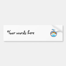Unicorn on rainbow in apple bumper stickers