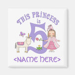 Unicorn Princess 5th Birthday Magnets