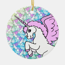 Unicorn Rainbow Pattern Christmas Tree Ornament