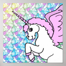 Unicorn Rainbow Pattern Poster