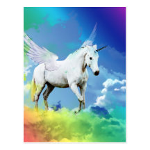 Unicorn Rainbow Postcard