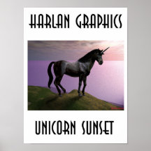 UNICORN SUNSET POSTER