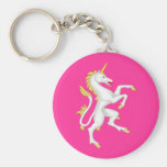Unicorn with Golden Horn and Tail. Keychains