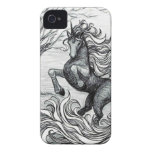 Unicorns Black Unicorn Black & White Drawing iPhone 4 Case