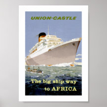 Union-Castle "The Big Ship Way to Africa" Poster
