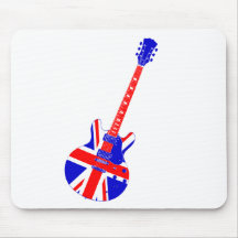 Union Jack British Guitar Art Mouse Pads