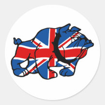 Union Jack Bulldog Round Sticker
