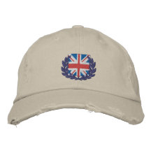 Union jack embroidered design embroidered hat