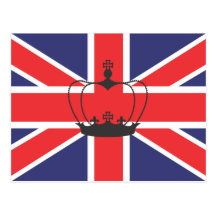 Union Jack Flag with Crown Postcard