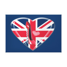 Union Jack Heart and Stiletto Canvas Print