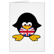 Union Jack Penguin Greeting Cards