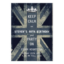 Union Jack UK Flag Birthday Party Personalised Invitations