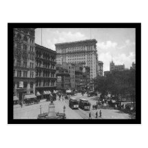 Union Square, New York City, 1906, Trolly, Lincoln Postcard