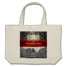 Union Square NYC Black Damask 211 Canvas Bag