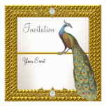 Unique and Elegant Gold  and  Peacock Invitation