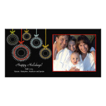 Unique Black  Christmas Oraments Photo Card