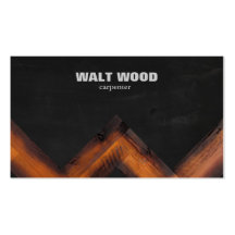 Unique Black Rustic Centered Carpenter Card Business Card Template