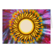 Unique Flaming Tribal Sun Design Card